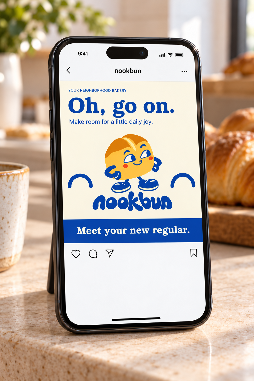 AI-generated visualization: Nookbun social campaign displayed on a phone screen.