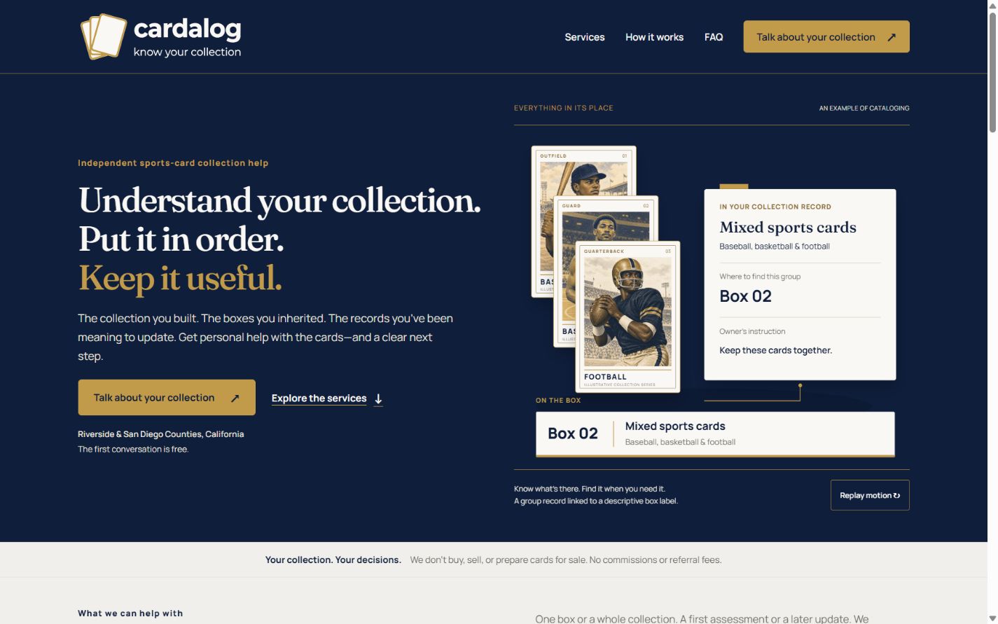 Cardalog website shown on desktop and mobile