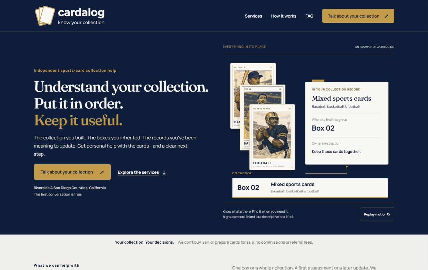 Cardalog website shown on desktop and mobile