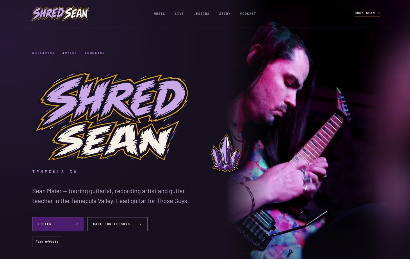 Shred Sean website shown on desktop and mobile